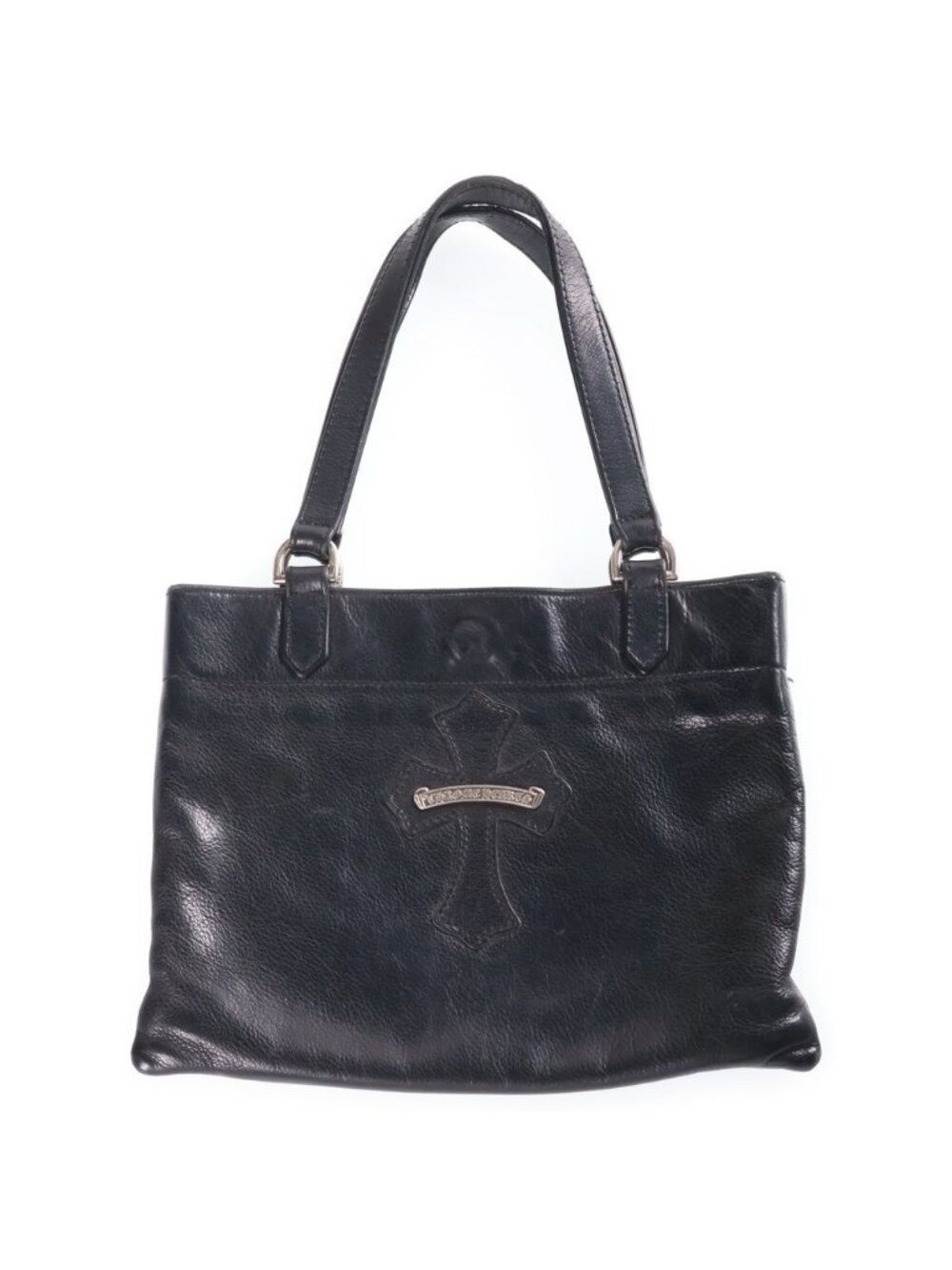 Chrome Hearts 1 Cross Leather Patch Mini Tote Bag Black